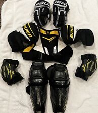 Bauer Youth Hockey 5 piece equipment set Junior package ice kit pack shins for sale  Shipping to South Africa