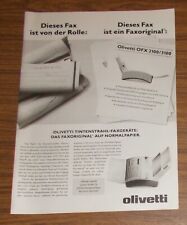 Usado, Publicidad rara OLIVETTI OFX 2100 2300 Fax chorro de tinta Fax 1992 segunda mano  Embacar hacia Argentina