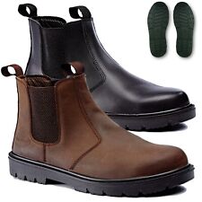 Used, MENS DEALER BOOTS CHELSEA LIGHTWEIGHT LEATHER SAFETY WORK STEEL TOE CAP SHOES SZ for sale  Shipping to South Africa