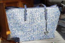 Bolsa tote Michael Kors azul floral com apoio reflexivo em excelente estado usado comprar usado  Enviando para Brazil