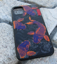 iPhone 11pro proMax pele koi lagoa de peixes roxo laranja skinkarma capa de telefone Japão comprar usado  Enviando para Brazil