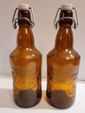 2 botellas de cerveza de vidrio marrón Fischer Swing Top cerveza de Alsacia niño en barril Grolsch segunda mano  Embacar hacia Argentina