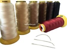 2000m JUMBO WEAVING THREAD & 3 pcs WEAVE NEEDLE FOR WEFT HAIR EXTENSIONS USA, used for sale  Shipping to South Africa