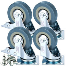4 x Heavy Duty 50mm Rubber Swivel Castor Wheels Trolley Furniture Caster Brake for sale  BIRMINGHAM