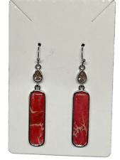 Brincos pendurados vermelhos turquesa folheados a prata em mosaico material: zircão comprar usado  Enviando para Brazil