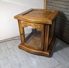 Vintage Riverside Oak Wood & Glass Curio Lighted Display Table Cabinet Door for sale  Shipping to South Africa