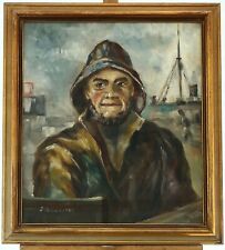 Portrait of a fisherman oil on canvas painitng., usado comprar usado  Enviando para Brazil