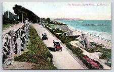 Santa Monica California~The Palisades~Vintage Cars Skinny Road~Wood Fence~1908, used for sale  Shipping to South Africa