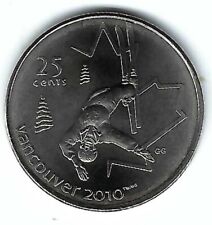 ¡Moneda de 25 centavos olímpica canadiense brillante sin circular esquí libre 2008!, usado segunda mano  Embacar hacia Argentina