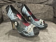 IRON FIST Blue ZOMBIE STOMPER Platform Peep Toe Heels Euro 38 Glow In Dark for sale  Shipping to South Africa