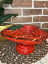 Vinrage feito à mão morango em camadas de madeira tigela de frutas bugigangas prato pedestal kitsch comprar usado  Enviando para Brazil