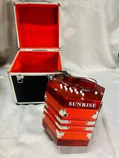 NEW Open Box Sunrise 21 Button Concertina Accordion Gloss Red w/ Case BEAUTIFUL for sale  Shipping to South Africa