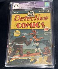 Detective Comics #37 CGC 2.5 LEVE C-1 DC Batman ÚLTIMO PRÉ ROBIN TEC! RARO! comprar usado  Enviando para Brazil