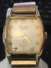 Relógio masculino Bulova 1950's L9 28mm quadrado 17 joias ouro laminado 10k, CORRIDA (#1659) comprar usado  Enviando para Brazil