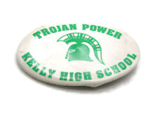 Trojan Power Kelly High School Pin Roman Helmet Green & White for sale  Shipping to South Africa
