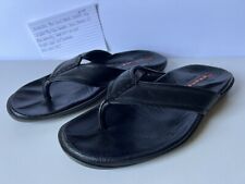 Auténticas sandalias chanclas planas sin cordones de cuero negro Prada para hombre talla 10-10,5 segunda mano  Embacar hacia Argentina