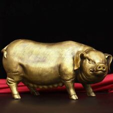 Usado, 14 polegadas latão casa feng shui bênção fortuna auspiciosa riqueza animal porco porco comprar usado  Enviando para Brazil