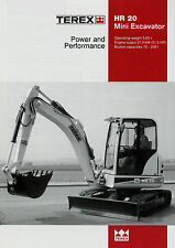 Terex HR 20 Mini Excavator Prospekt 2002 Baumaschinen brochure Bagger broszura, usado comprar usado  Enviando para Brazil