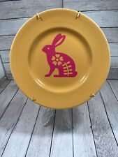 Used, Pink And Yellow Rabbit Skeleton Decorative Plate - Pink Rabbit Picture Kitsch for sale  Shipping to South Africa