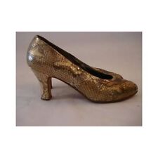 Zapatos de salón vintage años 70 Andrea Pfister tacones de piel de serpiente oro bronce talla 7 segunda mano  Embacar hacia Mexico