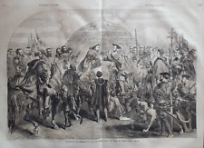 François 1er y Henry VIII en la tela del campo de oro......grabado en madera...1859 segunda mano  Embacar hacia Argentina