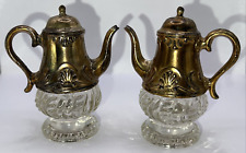Conjunto de 2 bule de vidro folheado a prata cor dourada sal e pimenta shaker vintage, usado comprar usado  Enviando para Brazil