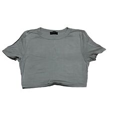 Guarda-roupa nu novo sem etiquetas camiseta crop top manga curta tamanho M feminina cinza compressa macia comprar usado  Enviando para Brazil