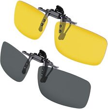 2 x Clip per occhiali sa sole da montare su lenti da vista, Polarizzate UV400 usato  Italia