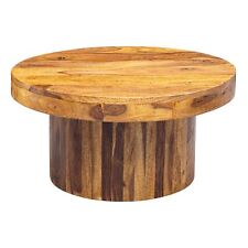 WOHNLING Couchtisch Massivholz 60 cm Wohnzimmertisch Sofatisch Rund Tisch Braun, gebraucht gebraucht kaufen  Kümmersbruck