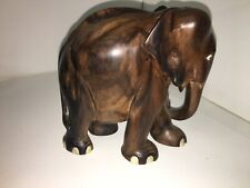 Vintage Carved Wooden Elephant Statue for sale  Shipping to South Africa