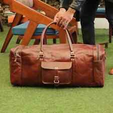 Brukt, Leather Duffle Bag 36'' Leather Travel Luggage Bag Overnight Weekend Holiday Bag til salgs  Frakt til Norway