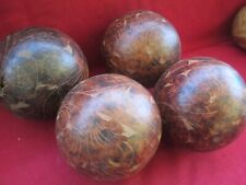 4 Large Round Wooden Carved Balls for sale  Shipping to South Africa