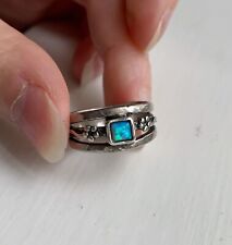 Sterling silver opal flower design ring size M for sale  EXETER