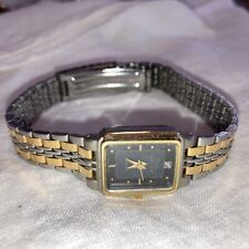 Reloj de cuarzo de colección Oscar De La Renta con acento diamante oro plata 2 tonos funciona, usado segunda mano  Embacar hacia Argentina