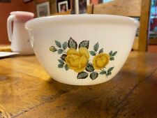Phoenix Opalware white 2pt glass pudding basin - yellow rose design for sale  Shipping to South Africa