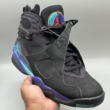 Nike Air Jordan 8 Retro Aqua Black Blue Purple Playoff Size 8.5 Sneakers, used for sale  Shipping to South Africa