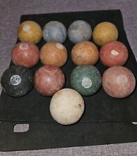 Antigo 12 bolas coloridas de sinuca de baquelite com 1 bola de taco áspera 1-1/2" comprar usado  Enviando para Brazil