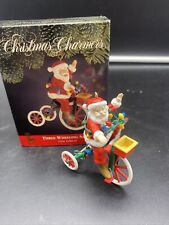 Santas Best Ornament Three Wheeling Santa Three Wheel Bike Tricycle O7 for sale  Pendleton