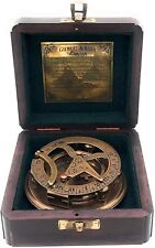 Used, Handicrafts Brass Sundial Compass with Wood Case  Gilbert Sundial Camping gift for sale  Shipping to South Africa