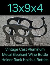 Usado, Portabotellas de vino elefante de metal de aluminio fundido con capacidad para 4 botellas de colección  segunda mano  Embacar hacia Argentina