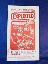 The Exploited Adrenalin O.D. Folheto Dag Nasty original show punk 1987, usado comprar usado  Enviando para Brazil