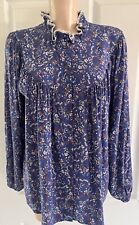 Baukjen  Blue Ditsy Print Victorian Style Tunic Blouse Size 14, used for sale  Shipping to South Africa