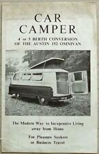Used, AUSTIN 152 OMNIVAN CAR CAMPER 4 or 5 BERTH CONVERSION Sales Brochure Late 1950s for sale  Shipping to Ireland
