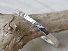 Hammered 'Bark Effect' Sterling Silver Handmade Stacking Ring  for sale  Shipping to South Africa