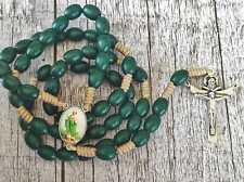 Collar de madera verde Saint St Jude Rosario Coronilla rosarios segunda mano  Embacar hacia Argentina