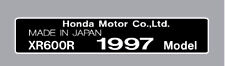 HONDA XR600R HEAD TUBE TAG  / FRAME DECAL for sale  Shipping to Canada