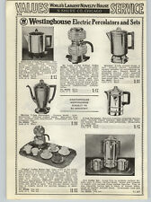 1938 PAPER AD Westinghouse panela de vidro elétrica cafeteira Fiesta conjunto de utensílios comprar usado  Enviando para Brazil