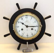 SCHATZ  VTG Royal Mariner Ship’s Bell Clock Brass 8 Day Wind w/Original Key EUC, used for sale  Shipping to Canada
