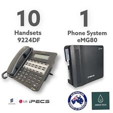 iPECS LG Ericsson eMG80 PABX Telephone System + 10x LDP-9224DF Phones ~ Brisbane for sale  Shipping to South Africa