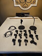 Used, Cast Iron Base Microphone Stands With Mic Adapters And Two Short Mic Cables Lot for sale  Shipping to South Africa